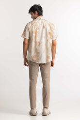 Beige Printed Casual Shirt MN-CS-SS24-029